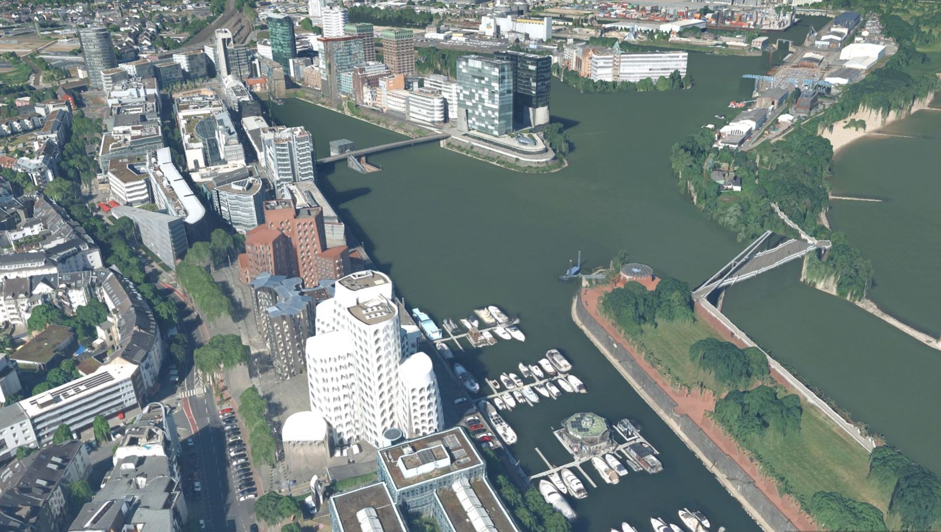 Ausschnitte aus dem 3D-Mesh: Düsseldorf