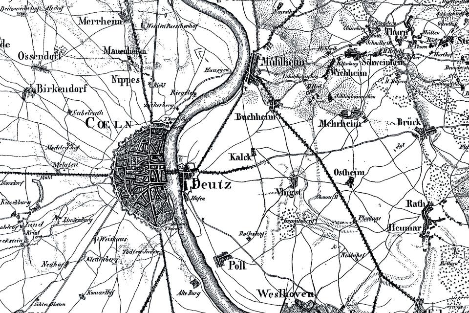 Preußische Generalstabskarte 1 : 86 400, Ausschnitt Köln
