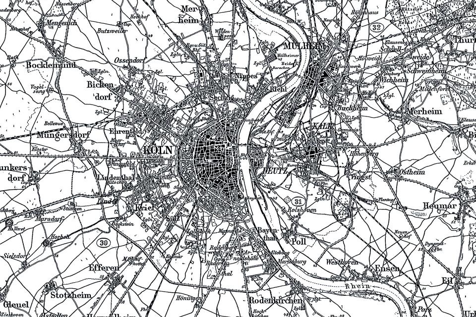 Karte des Deutschen Reiches 1 : 100 000, Ausschnitt Köln