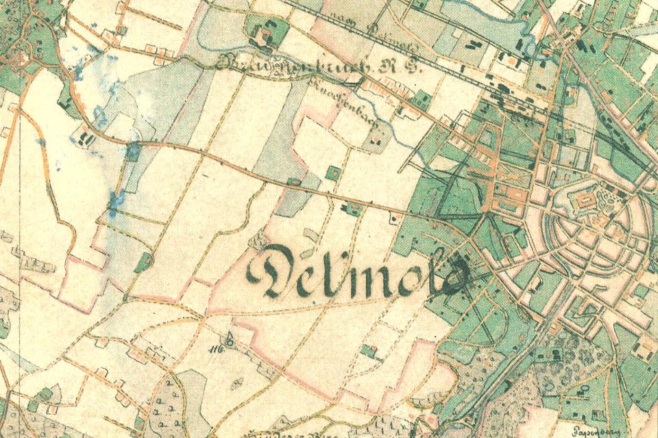 Karte des Fürstentums Lippe 1 : 25 000, Ausschnitt Detmold