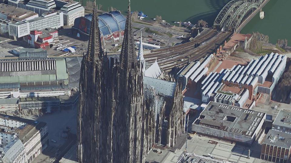 Ausschnitte aus dem 3D-Mesh: Köln