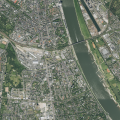 Die Grafik zeigt einen Ausschnitt der historischen Orthophotos des Landes Nordrhein-Westfalen.